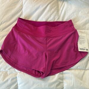 NWT Lululemon Speed Up Shorts size 8 tall ripened raspberry
